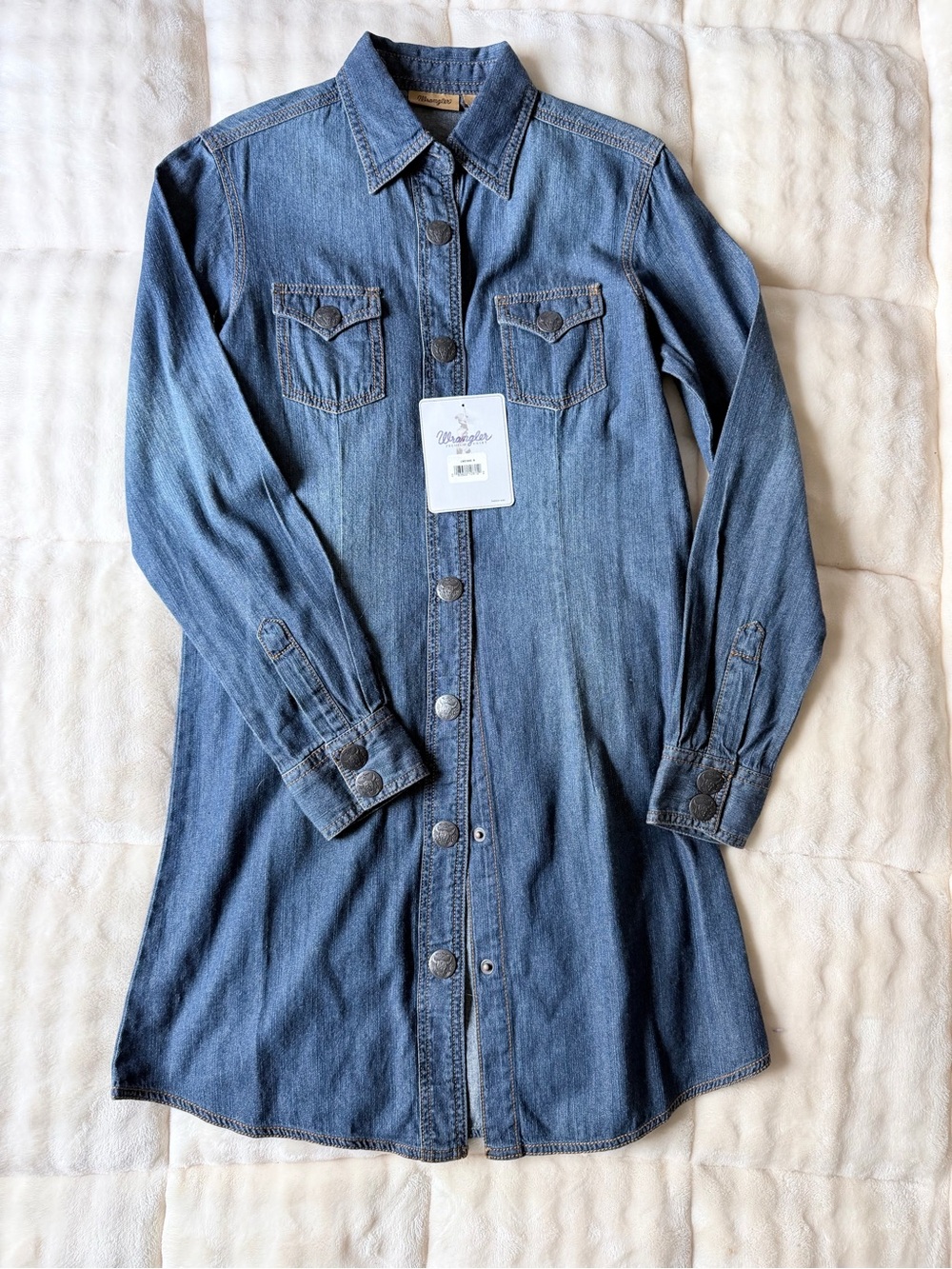 Wrangler Blue Denim Long Sleeve Shirt Dress